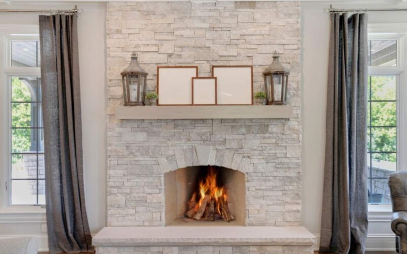 Fireplace remodel festive